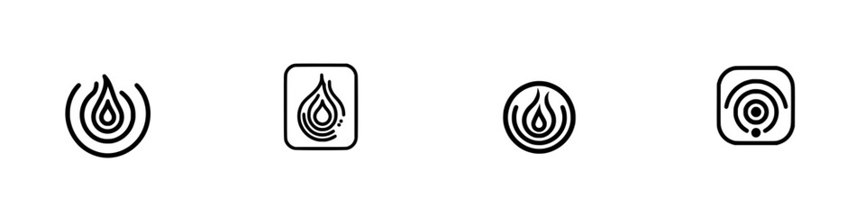 Poster - Vector illustration icons of a droplet symbol in various styles suitable for design projects and branding purposes