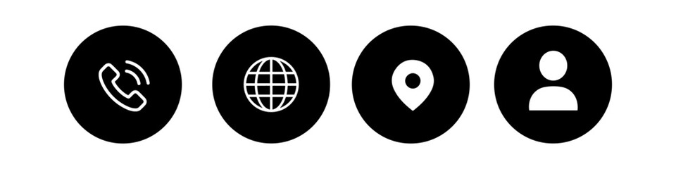 web icon set on black and white buttons