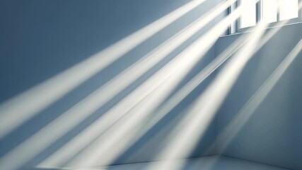 Poster - Sun room, streaming through a window illuminate an empty rays creating a serene and atmospheric mood filled with hope and new beginnings abstract background video 4k