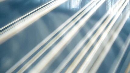 Poster - Sun rays streaming through new window illuminate an empty room, creating a serene and atmospheric mood filled with hope and a beginnings abstract background video 4k