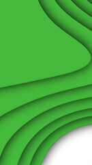 Poster - Abstract green layered paper-cut style pattern with smooth 3D curves and clean shadows