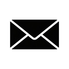 Fototapete - A simple dark envelope icon with a clean outline against a black background for graphic design use