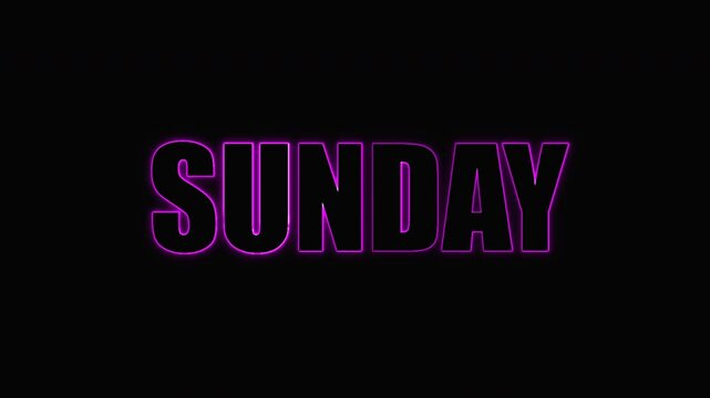 Flickering pink neon SUNDAY message on black. Title or teaser.