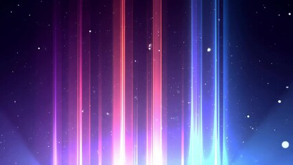 Poster - Vibrant Light Rays with Colorful Gradients and Sparkling Particles in Dark Background