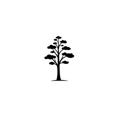 Poster - Silhouetted Tree: A minimalist silhouette of a lone tree standing tall, its branches reaching upwards against the backdrop.