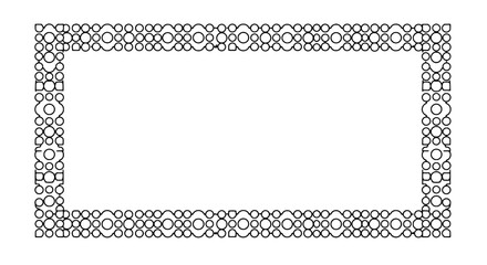 Fototapete - Ornate Geometric Frame: Elegant black and white geometric frame with a symmetrical, repeating pattern, perfect for adding a touch of sophistication to any design project.