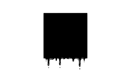 Poster - Ink Drop square Abstract: A solid black square, appearing as if its ink is dripping downward, offers a bold, minimalist design.