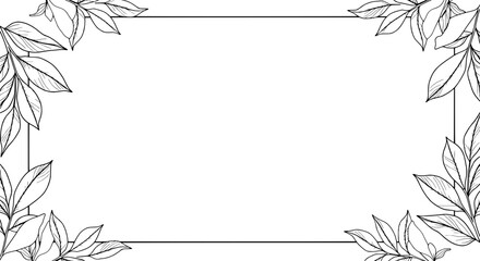 Poster - Elegant Frame: A graceful frame composed of delicate leaves, ideal for adding a touch of sophistication to various design elements.