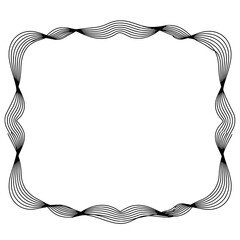 Fototapete - Elegant Wavy Frame: A minimalist and stylish design element, a symmetrical frame composed of flowing, wavy lines that create a sense of movement and sophistication.