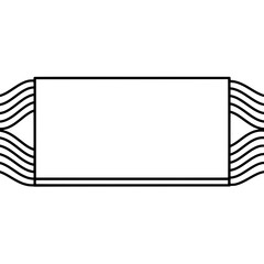Fototapete - Simple elegant frame: A simple black frame with white background and a stylish curved border perfect for modern or minimalist designs.