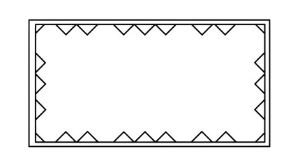 Fototapete - Geometric Frame: An empty frame, a canvas of potential, stands in stark black and white with geometric simplicity. Embodying the essence of elegance. 