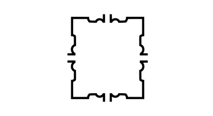 Fototapete - Ornate Frame Border: Elegant black and white ornate frame border perfect for adding a touch of vintage charm to your designs. Ideal for invitations, certificates.
