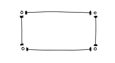 Fototapete - Drawn Frame: A simple drawing of a rectangle shape, conveying a sense of structure and visual boundaries.