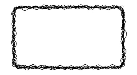 Poster - Abstract Scribble Frame: A unique and artistic frame is formed with intricate, hand-drawn scribble, providing a versatile element for design and adding an element of creativity.