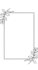 Fototapete - Elegant Frame: A refined rectangle frame, adorned with delicate botanical elements, exudes a sense of simplicity and grace, perfect for invitations or artistic embellishments.