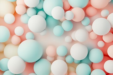 Poster - Abstract spheres in pastel colors