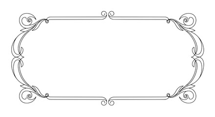 Fototapete - Elegant Ornamental Frame: This image showcases a detailed, elegant ornamental frame, meticulously crafted with graceful, flowing lines, providing a touch of sophistication.