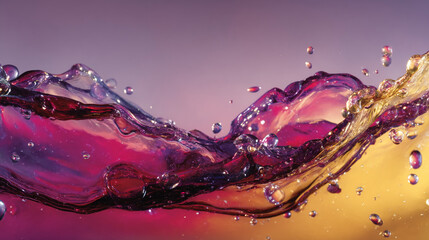 Aufkleber - Abstract image of swirling purple and gold liquid, creating dynamic texture and vibrant color contrast, showcasing fluidity and energy
