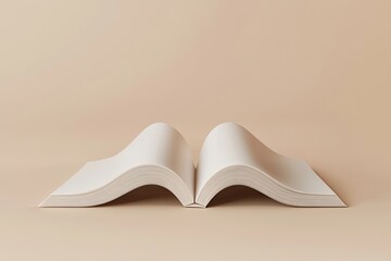 Fototapete - Open book on a light beige surface