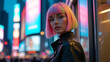 © Grow with Dani - A stylish woman with colorful hair poses confidently in an urban setting