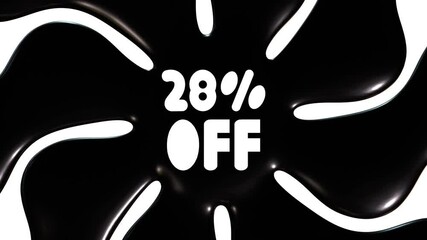 Poster - 28 Percent Off With Black And White Background Animation