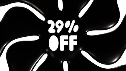 Poster - 29 Percent Off With Black And White Background Animation