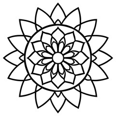 Poster - A symmetrical lotus mandala, a visually engaging design perfect for meditation or art. A blend of modern and spiritual aesthetic.