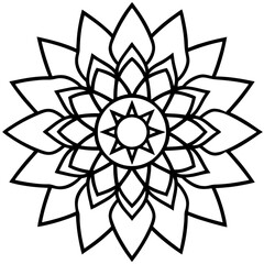Poster - An intricate, symmetrical floral design. A graphic exploration of balance, harmony, and aesthetic beauty, inviting contemplation of pattern and form.