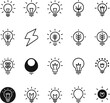 © MDRafiqul - electric bulb set clean transparent background line art desig