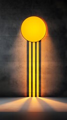 Fototapete - Abstract Geometric Background with Golden Lines and Circular Light