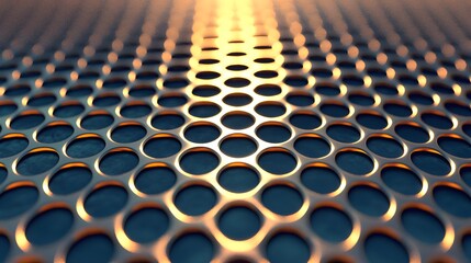 Fototapete - Abstract Gold Grid Pattern with Fading Lines and Soft Blur