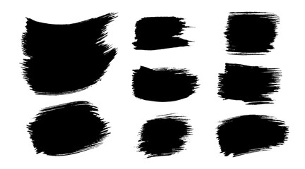 Wall Mural - vector paint brush stroke shapes set. grunge watercolor frame backgrounds. ink splash, grunge line, 