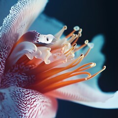 Poster - shot capturing the intricate vividly colored petals stamens and delicate structures of a blooming tr