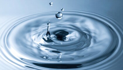 Poster - Water droplet impacting surface close-up liquid photography studio setting macro perspective fluid dynamics