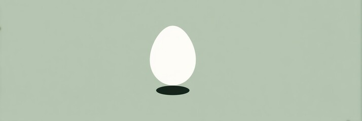 Fototapete - Modern Egg Icon Design on Pale Green Background With Empty Space Below for Added Creativity and Style Generative AI