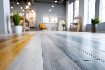 Poster - Bright and colorful flooring options displayed in a modern interior setting