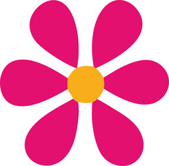 Poster - Abstract flower vector illustration design, a pink floral icon on blue