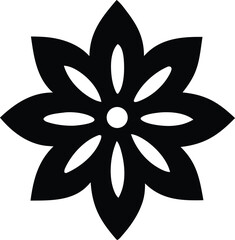 Aufkleber - Black and white floral vector design with abstract flower and leaf elements for nature-inspired decoration