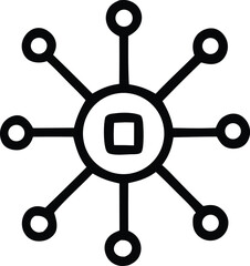 Poster - Abstract 3D sphere network vector design features circles, icons, and a chemistry molecule structure concept