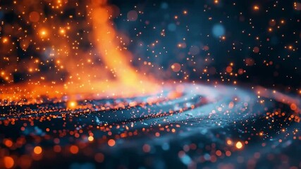 Poster - Discover captivating fire and spark elements illuminating a dark background in stunning visuals showcasing natural beauty