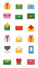 Poster - A mail related free gift icon set, minimalist vector designing sequester on white.