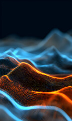 Poster - Abstract digital landscape with vibrant luminescence creates a visually captivating and futuristic sensation