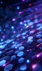 Poster - Geometric precision glows with a digital aura of neon brilliance amidst a vibrant atmosphere