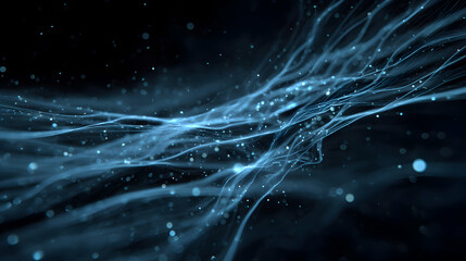 Poster - Shimmering strands and celestial dust drift through a cosmic void creating ethereal beauty and wonder