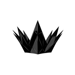 Poster - Monochromatic Geometric Crown Illustration on White Minimalist Design