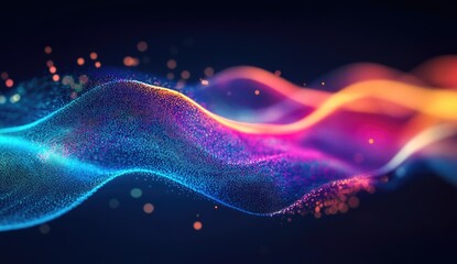 Poster - Abstract wavy digital particles