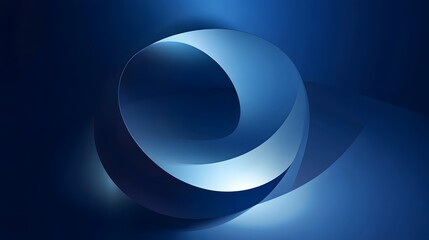 Poster - a captivating abstract image featuring a luminous curved blue sphere against a dark backdrop creatin