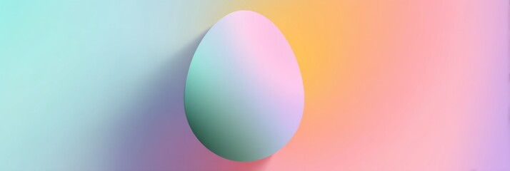 Aufkleber - Pastel Gradient Background With Transparent Egg Shape Creating a Calming Visual Effect in a Contemporary Design Setting Generative AI