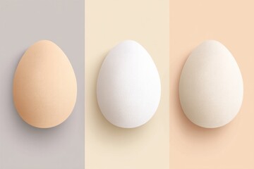 Poster - Neutral Gradient Background Features a White Egg Silhouette Positioned Centrally for a Minimalist Aesthetic Generative AI