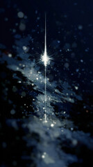 Wall Mural - captivating digital representative of a beautiful drop from a dark starry sky, filled with snow bunt